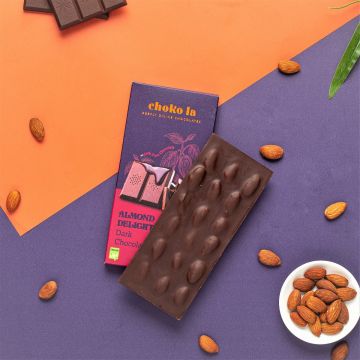 Choko la Almond Delight 55% Dark Chocolate Bar