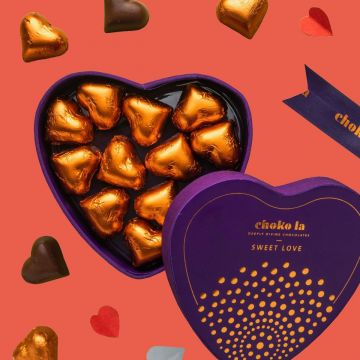 heart shape dark chocolates