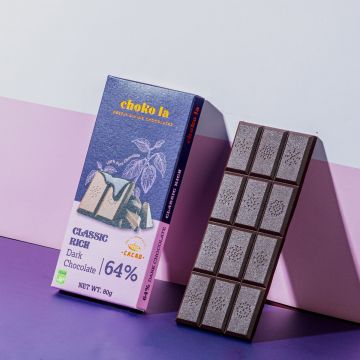 Choko la Classic Rich 64% Dark Chocolate Bar