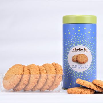 Eggless Coconut and Oat Tin Cookies