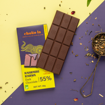 Choko La Kashmiri Kahwa 55% Dark Chocolate Bar