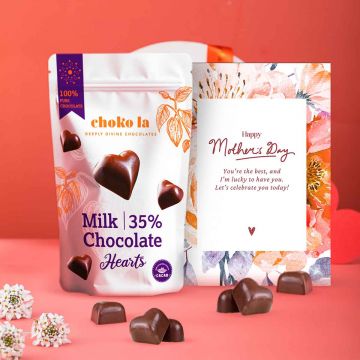 Delicious milk chocolate hearts in Choko La's 35% cocoa variety