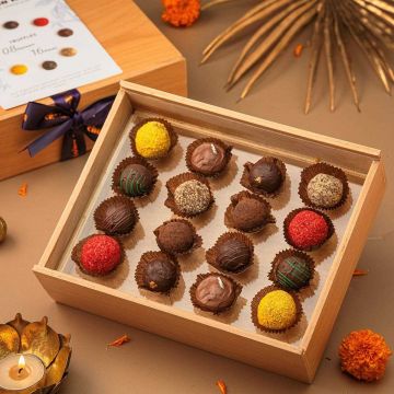 Assorted ganache-filled truffles in Choko La signature hamper
