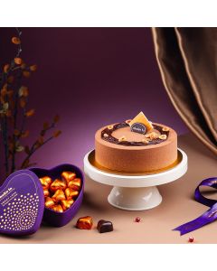 heart shape chocolates with crunchy cake
