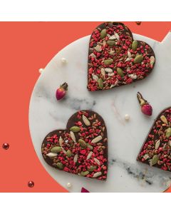 Heart Shape Dark Chocolate With Healthy Seeds