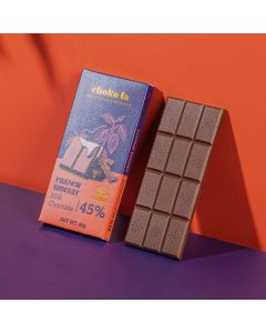 Choko la French Biscuit 45% Milk Chocolate Bar