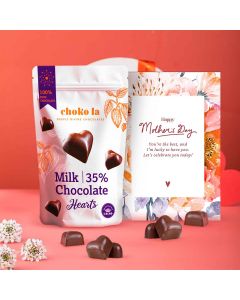 Delicious milk chocolate hearts in Choko La's 35% cocoa variety