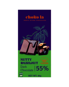 55% Nutty Hazelnut Dark Chocolate Vegan Bar