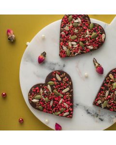 Valentines Heart with Healthy Seeds and Dark Chocolate