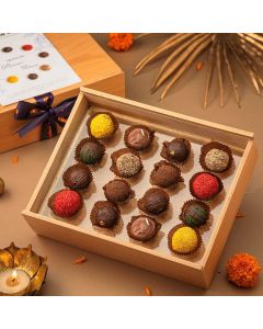 Assorted ganache-filled truffles in Choko La signature hamper
