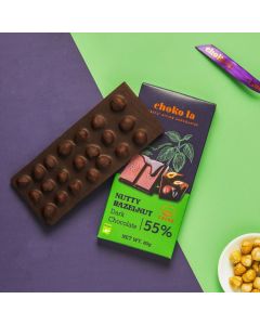 Choko la Nutty Hazelnut 55% Dark Chocolate Bar